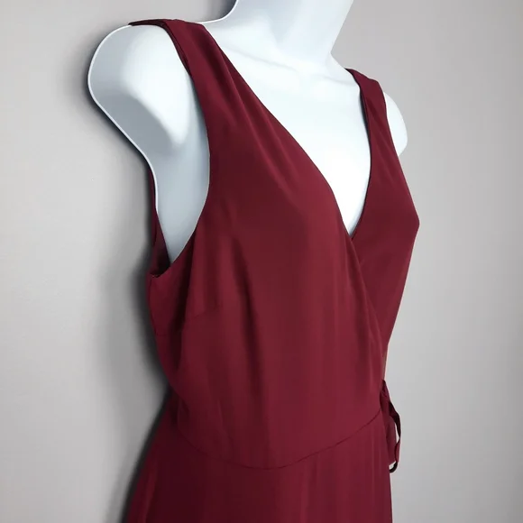 Birdy Grey Minae Sleeveless Wrap Chiffon Bridesmaid Dress in Cabernet size Small - Picture 4 of 15